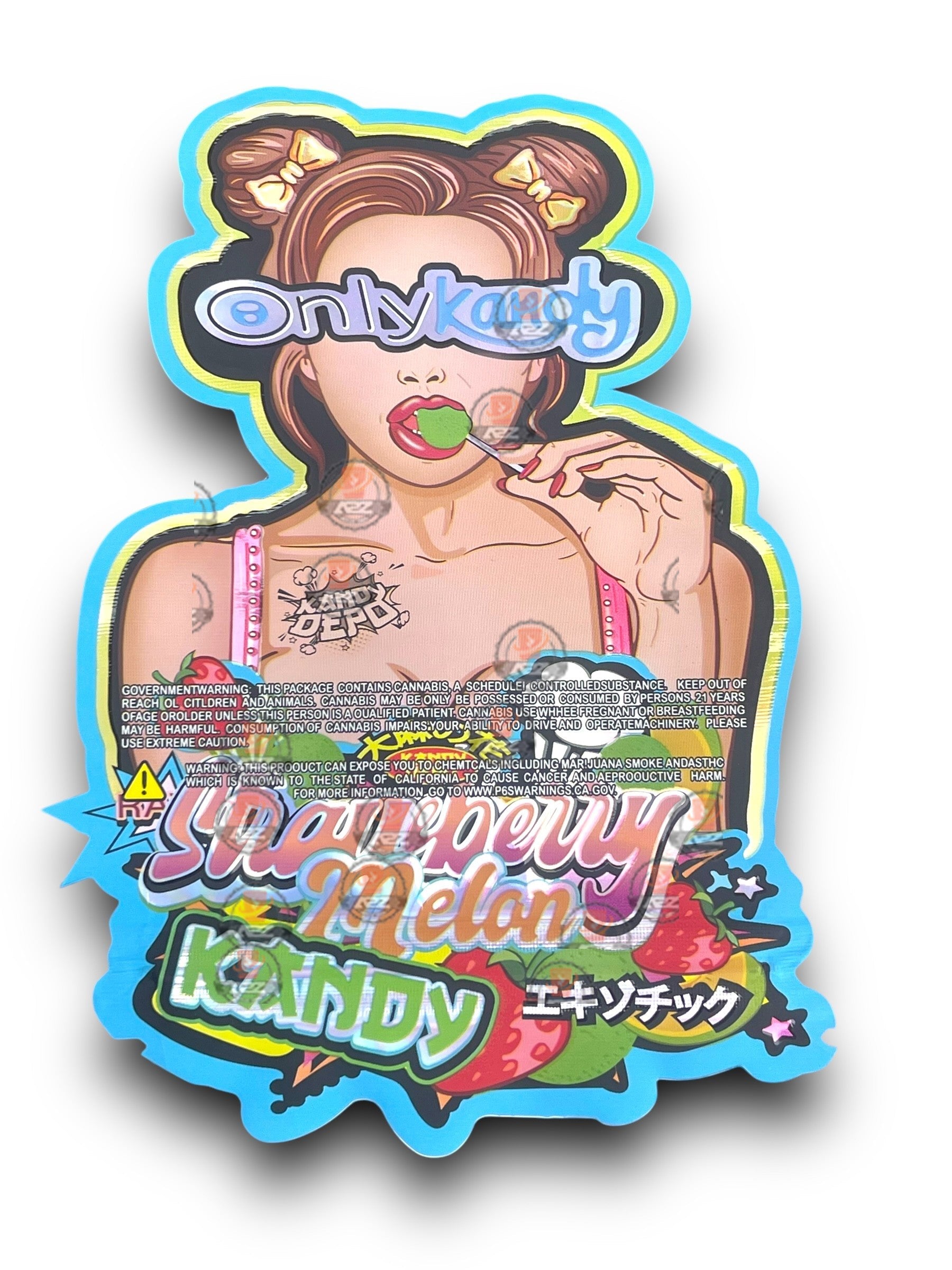 Only Kandy Strawberry Melon Kandy Mylar Bags 3.5g Holographic