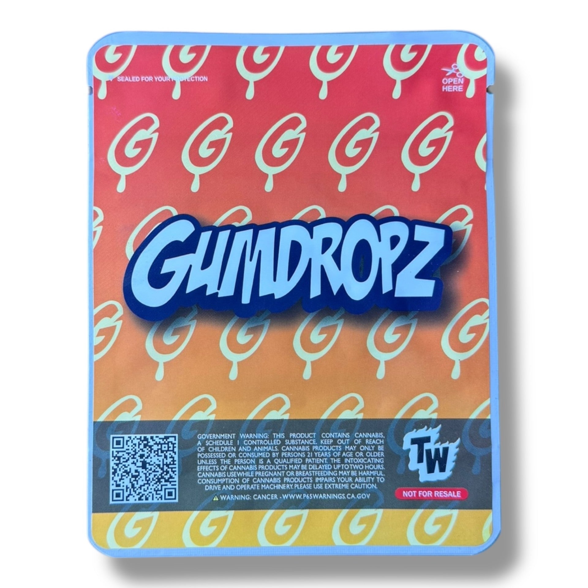 Sprinklez Poppin Pineapple 3.5G Mylar Bags -With stickers and label