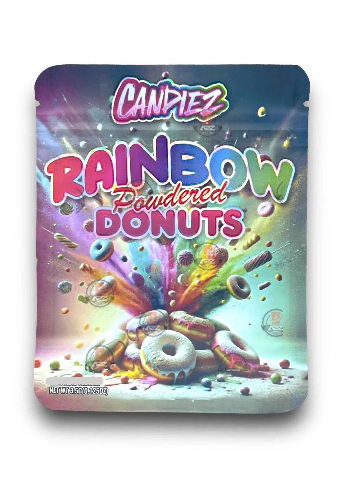 Candiez Rainbow Powdered Donuts 3.5G Mylar Bags Holographic - Black Unicorn Hub