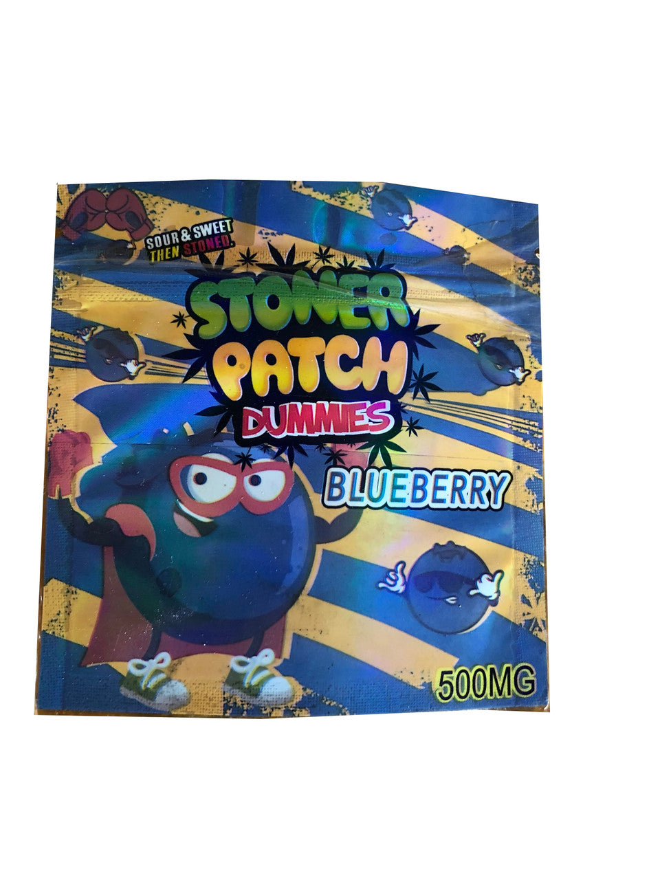 Stoner Patch Dummies Blueberry Gummies 500mg Mylar bags