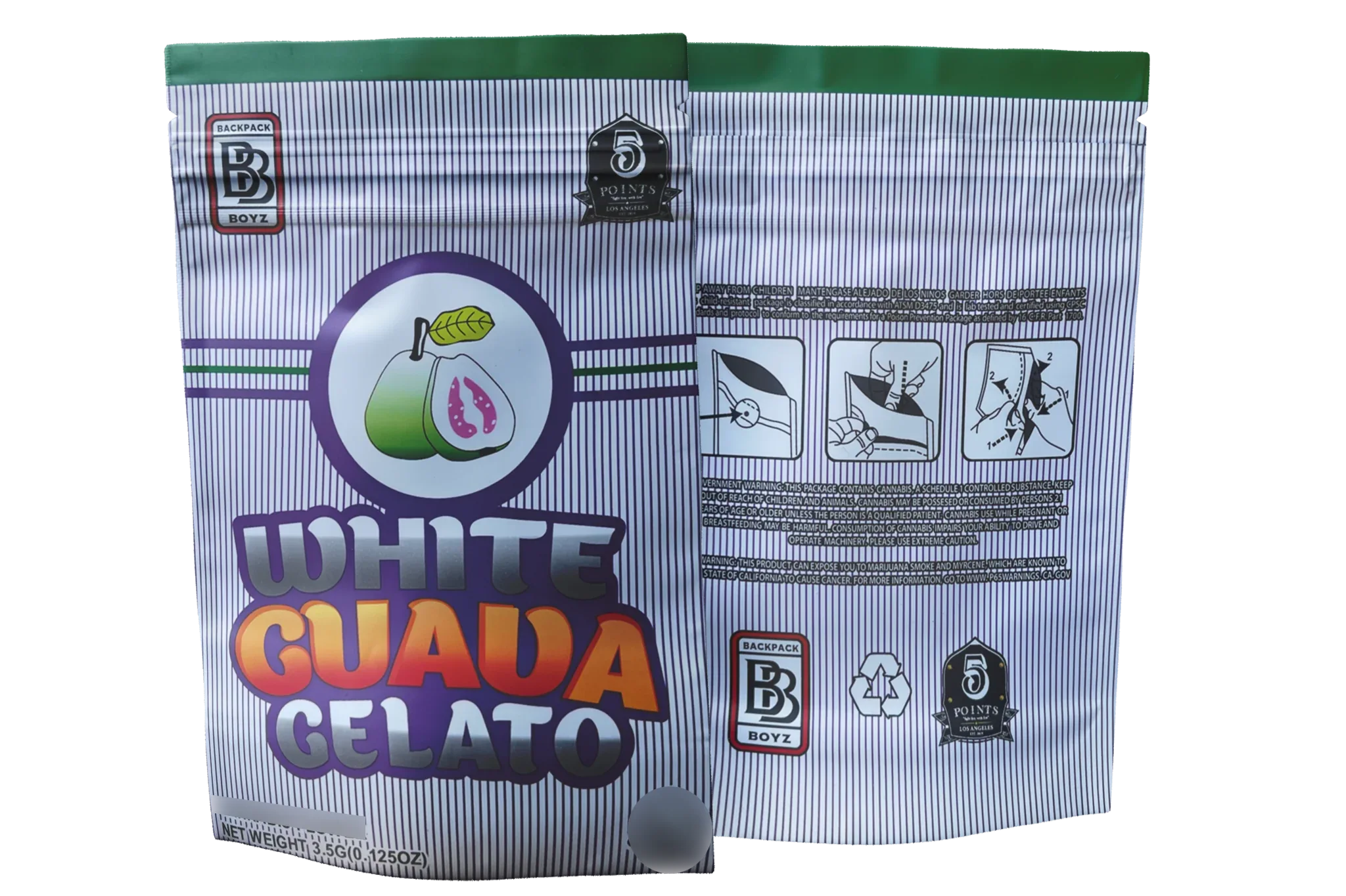 Backpack Boyz White Guava Gelato Mylar Bag- 3.5g - Black Unicorn Hub