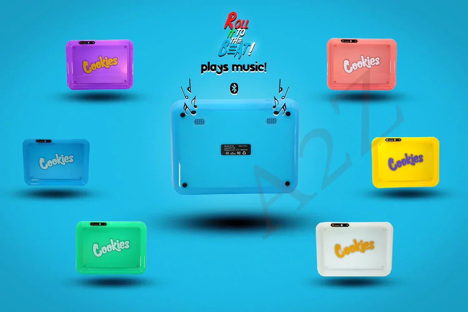 COOKIES LED GLOW ROLLING TRAY BLUETOOTH - Black Unicorn Hub