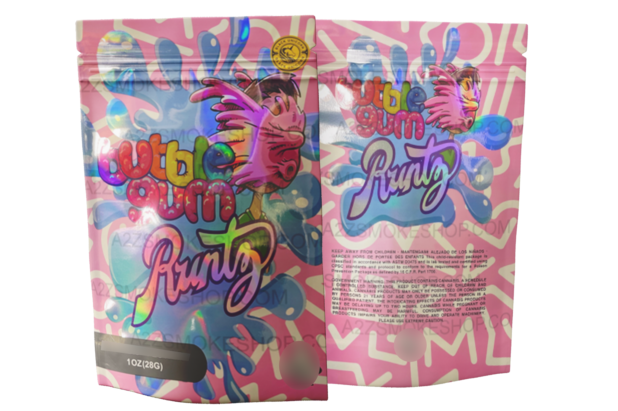 Blackunicorn Bubblegum Runtz 1 OZ 28G Mylar Bag