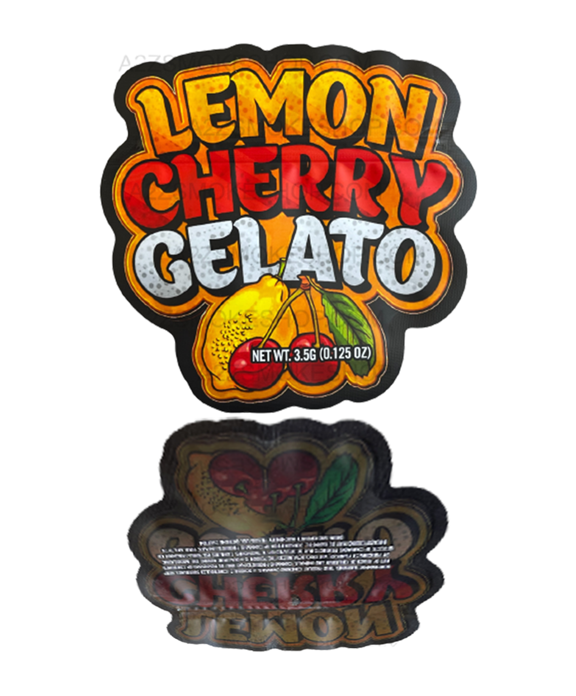 Lemon Cherry Gelato Cut Out Mylar Bags 3.5g Die cut