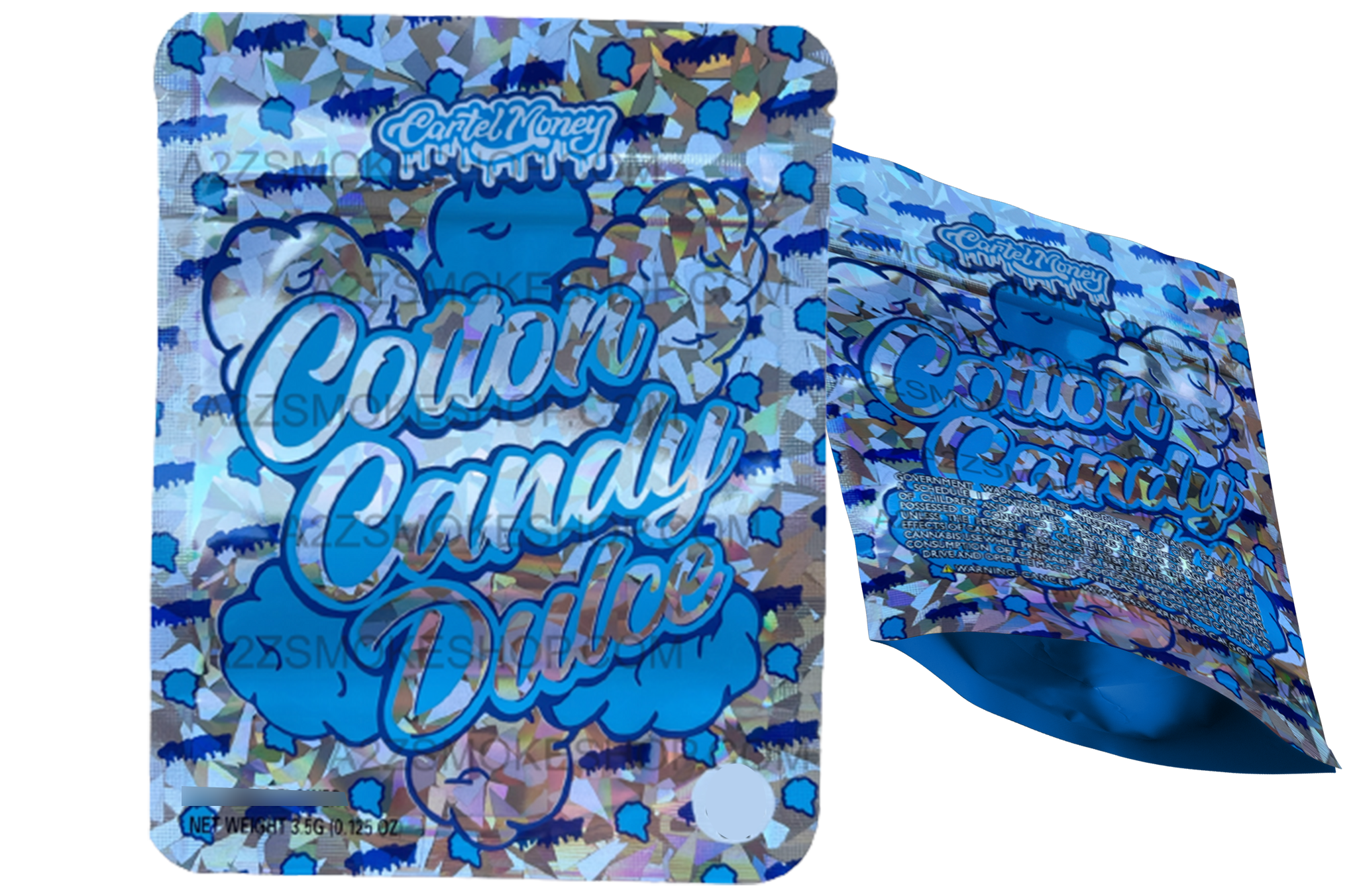 Cartel Money Cotton Candy Dulce  Mylar Bags 3.5g Holographic