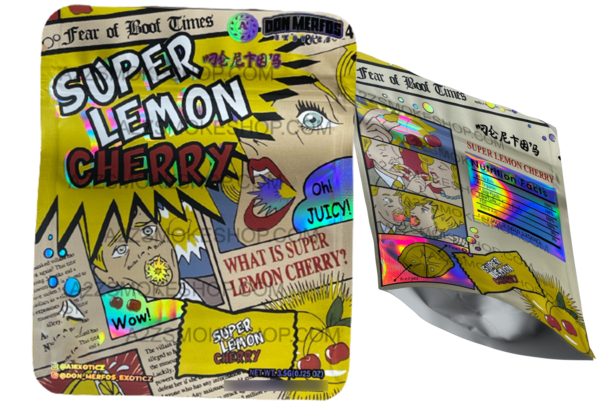 Don Merfos Super Lemon Cherry bag  3.5g Mylar bag Packaging Only