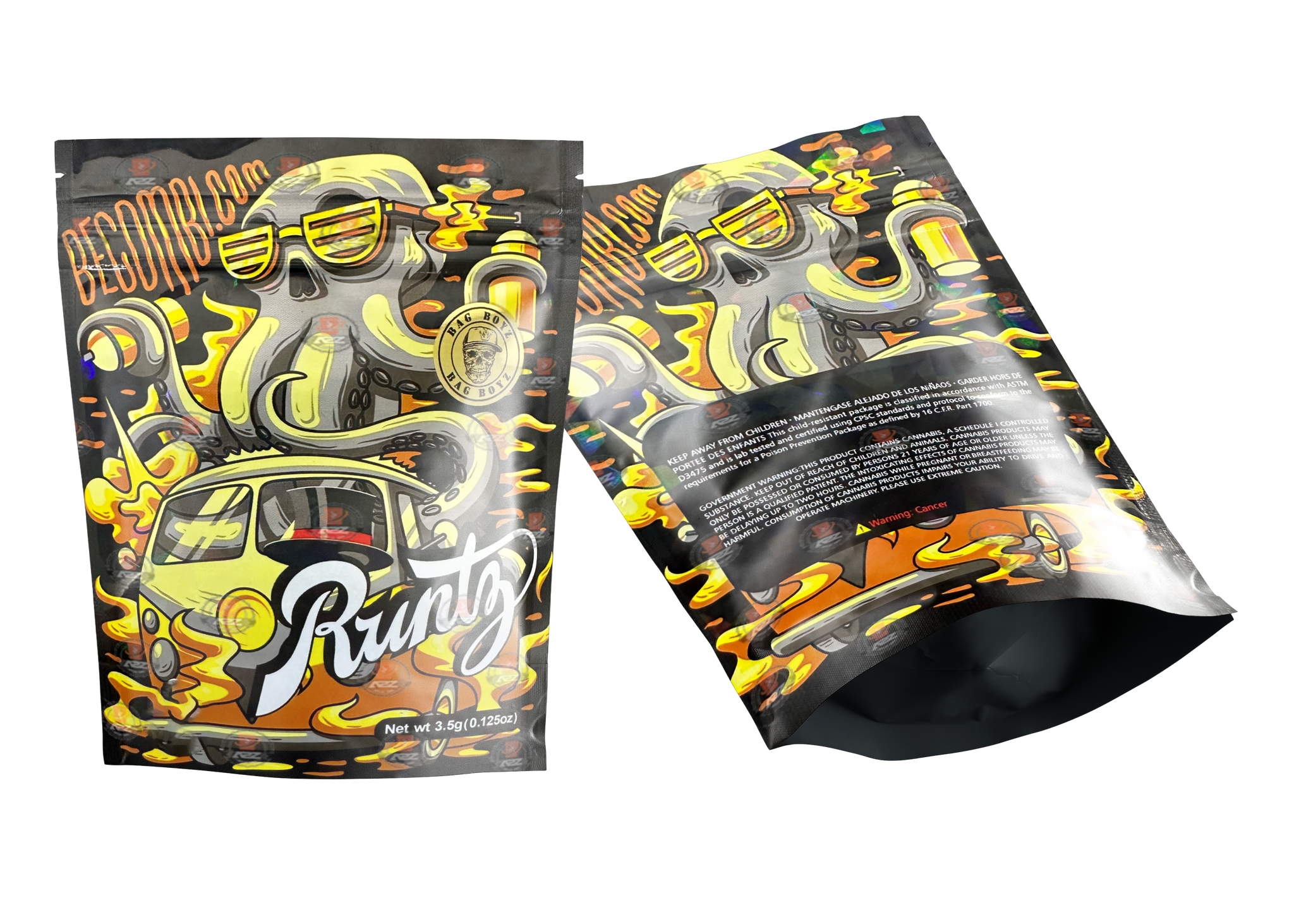 RUNTZ Octopus yellow MYLAR BAG 3.5 GRAMS