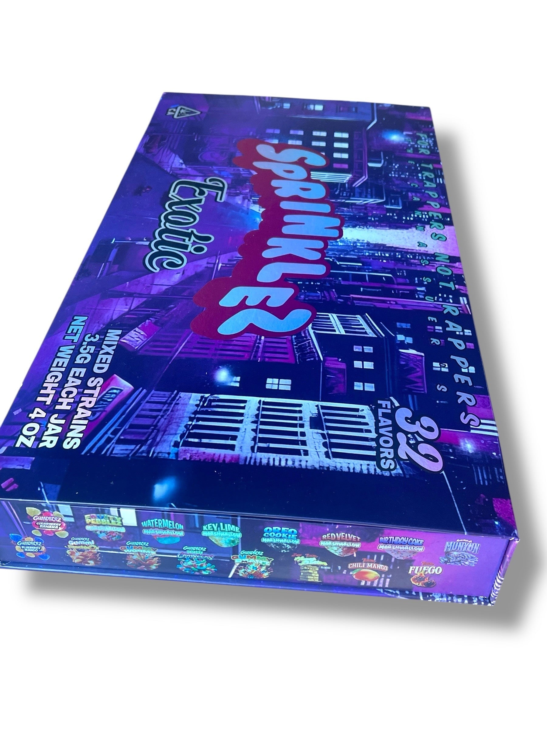 Sprinklez Variety Pack Exotic Glass Jars - Varity Pack 32 Strains in box Empty Jars