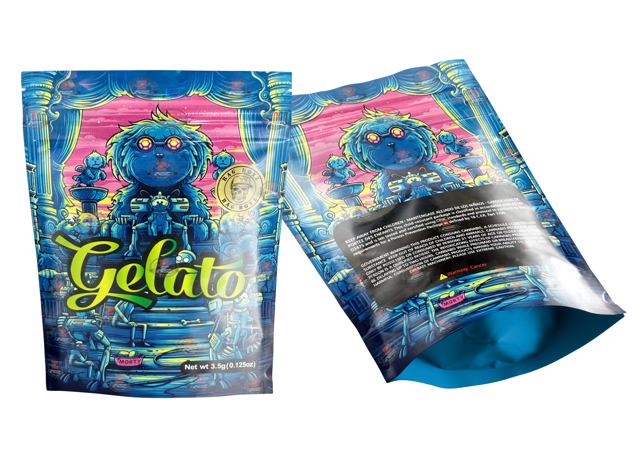 Gelato Mylar bag 3.5g Bag Boyz Morty Holographic Packaging Only