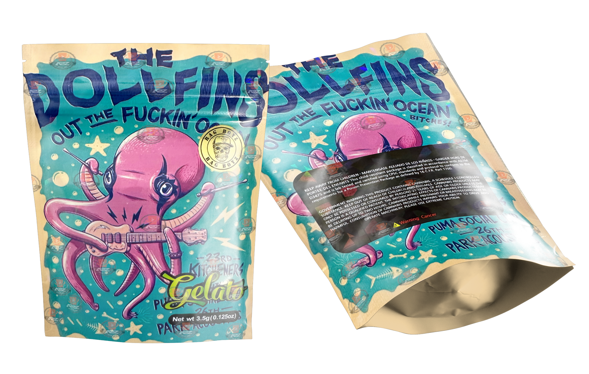 GELATO THE DOLLFINS HOLOGRAPHIC MYLAR BAG 3.5g Packaging Only