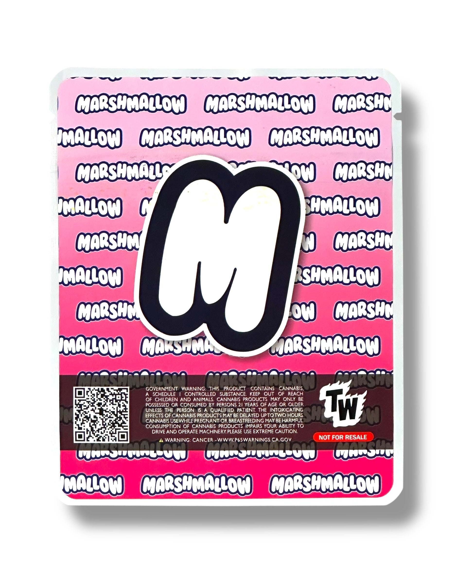 Sprinklez Marshmallow 3.5G Mylar Bags -With stickers and label