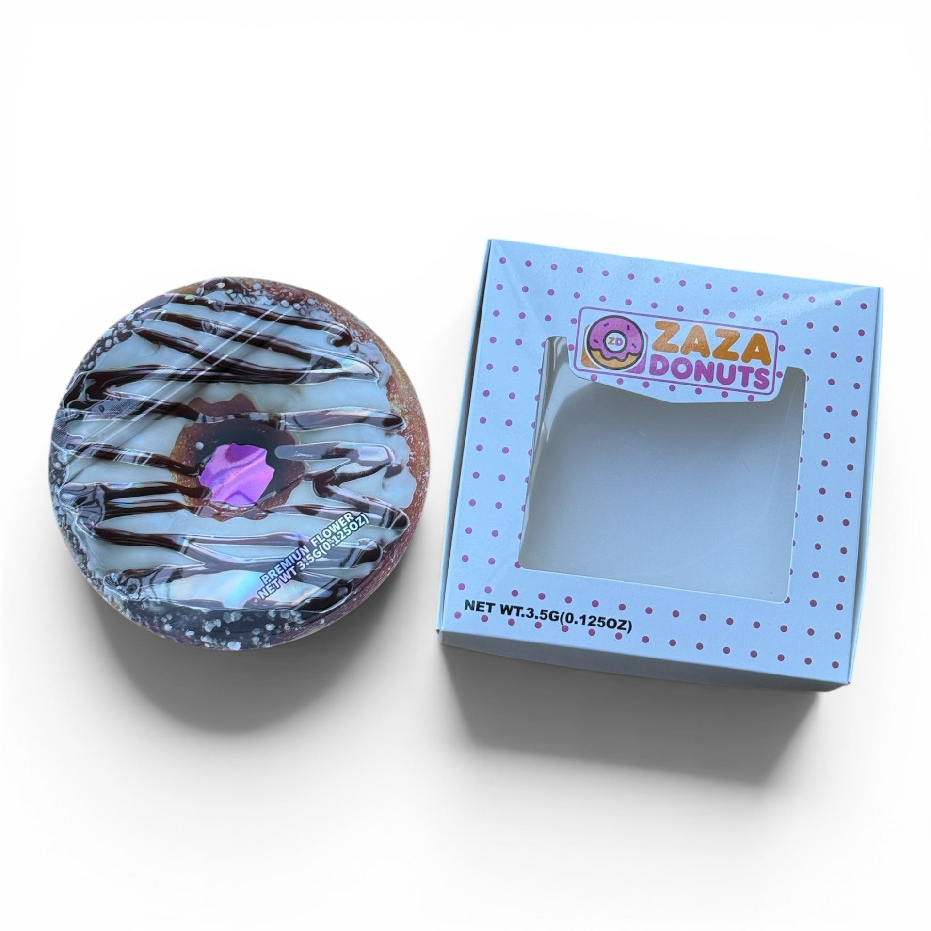 ZAZA Donuts Mylar Bags with Boxes 3.5g Box Packaging