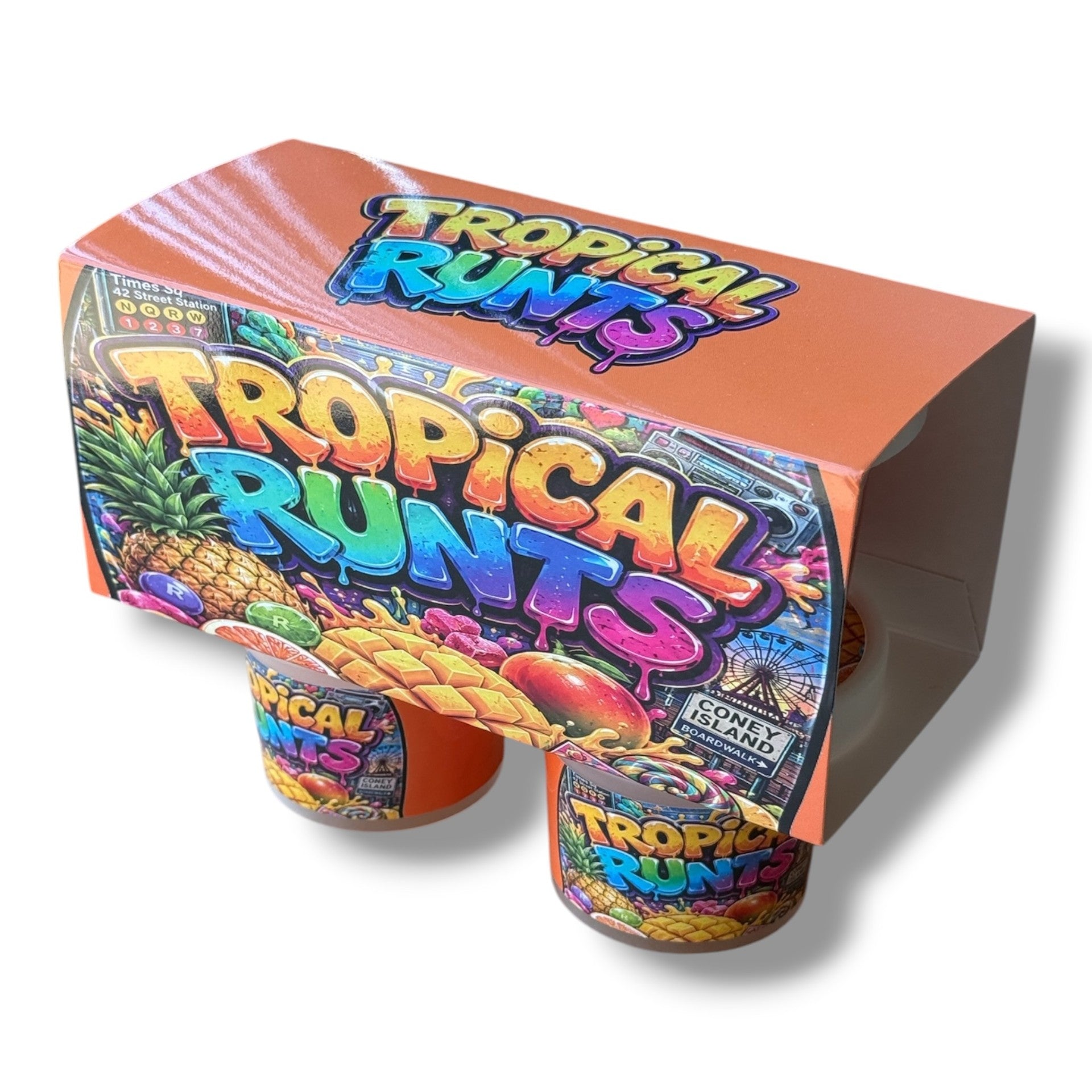Tropical Runts Ice Cream Style 3.5G Plastic Jars with Display Boxes – Packaging Only