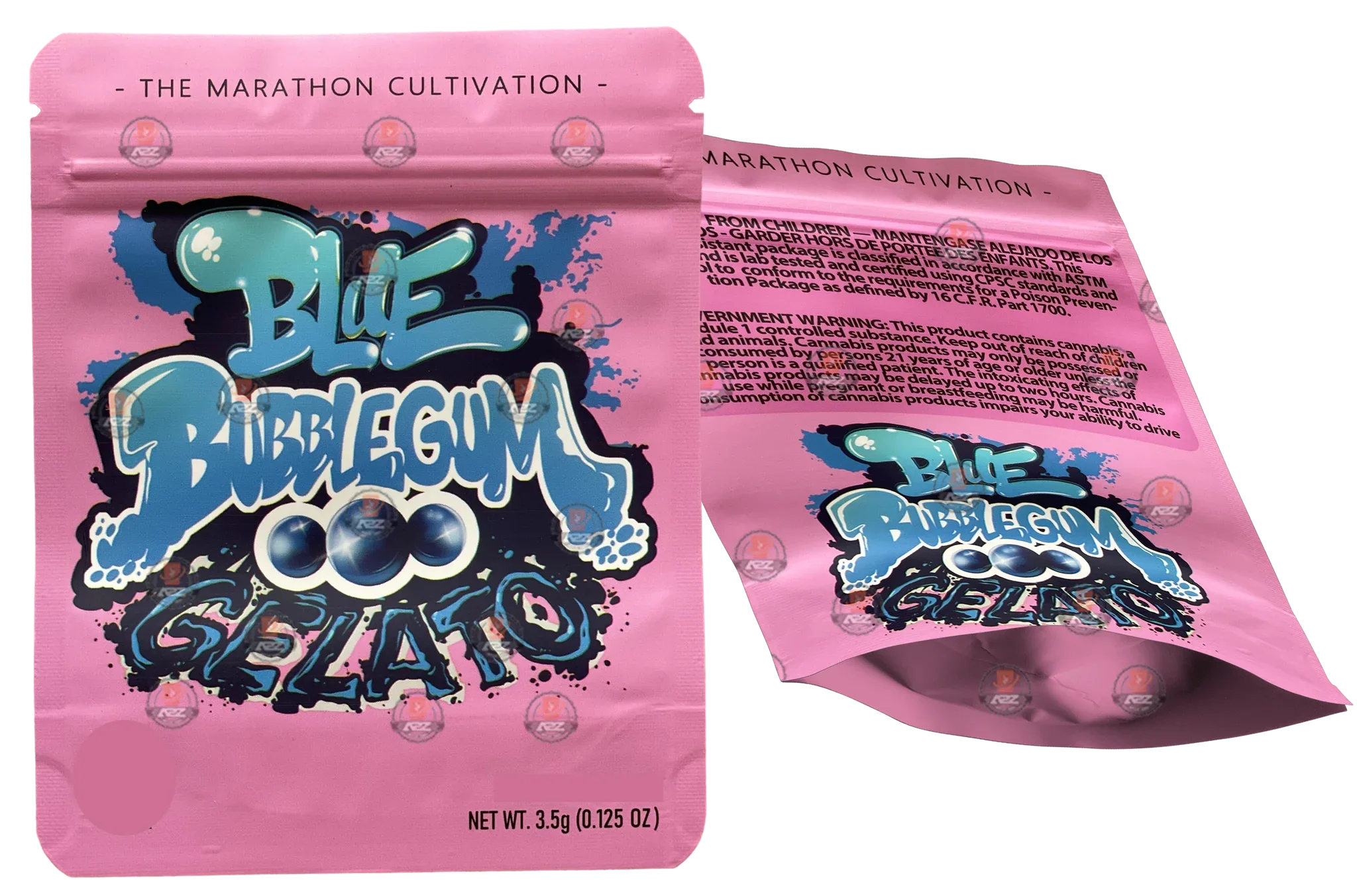 Blue Bubblegum Gelato 3.5g Mylar Bag The Marathon Cultivation- Packaging Only - Black Unicorn Hub
