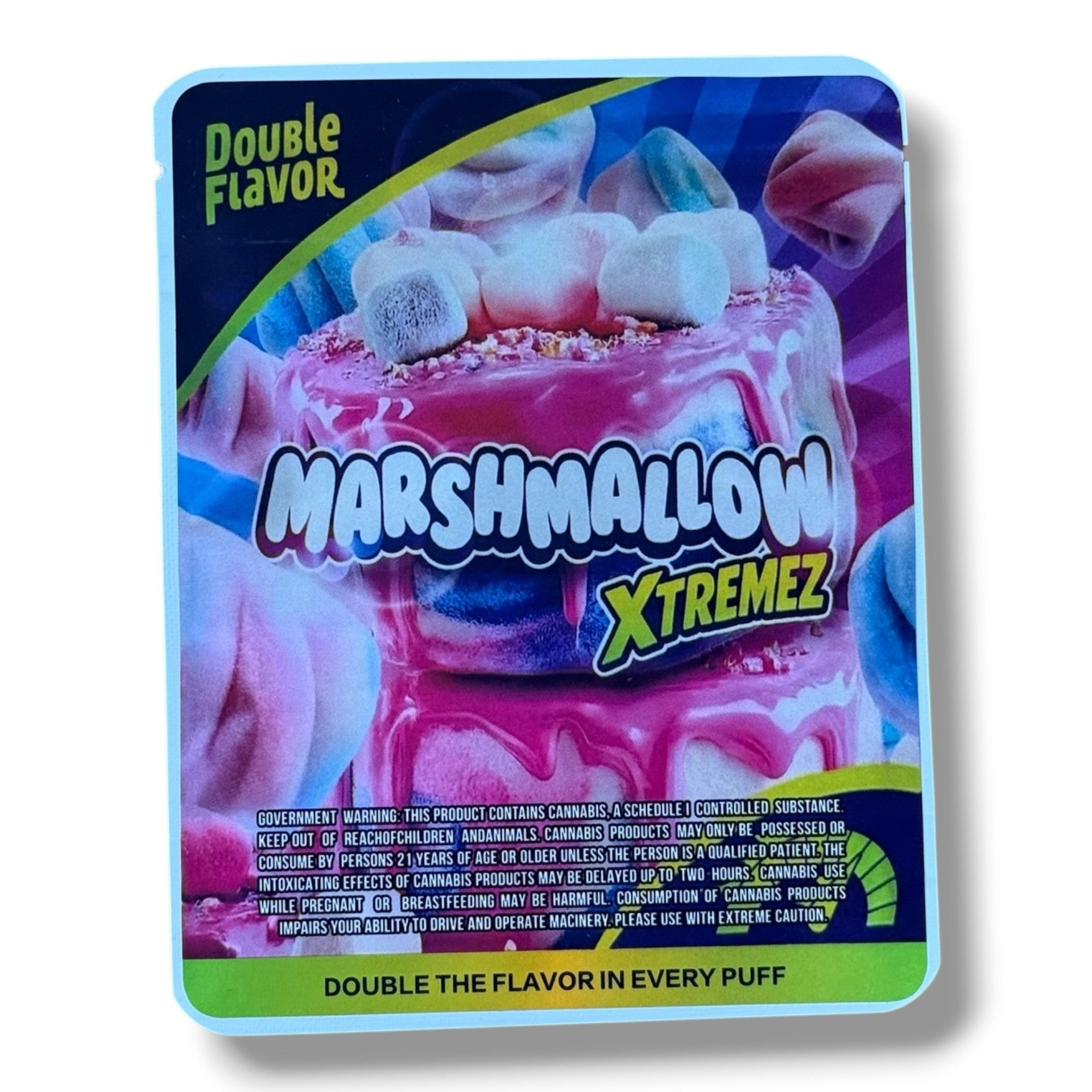 Sprinklez Marshmallow Extremes 3.5G Mylar sticker Bags -With stickers and label