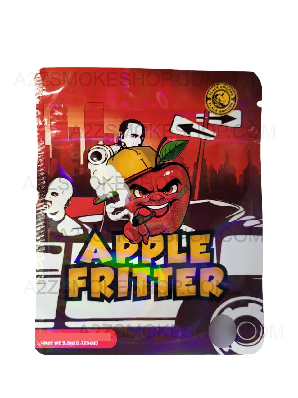 Black Unicorn -Apple Fritter Holographic Mylar bag 3.5g For Flower - Black Unicorn Hub