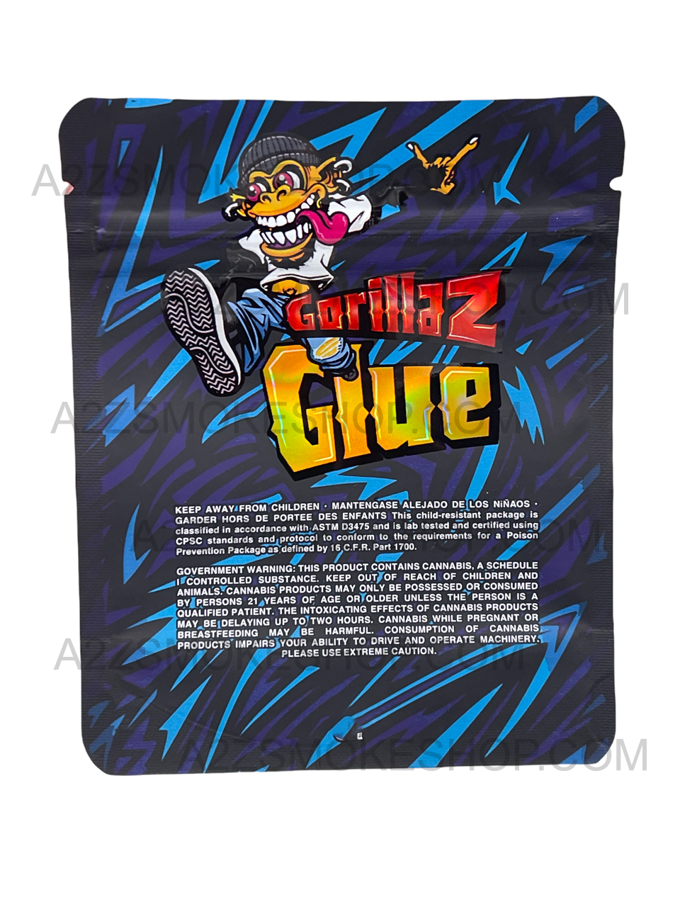 Black Unicorn Gorillaz Glue Holographic Mylar bag 3.5g  For Flower