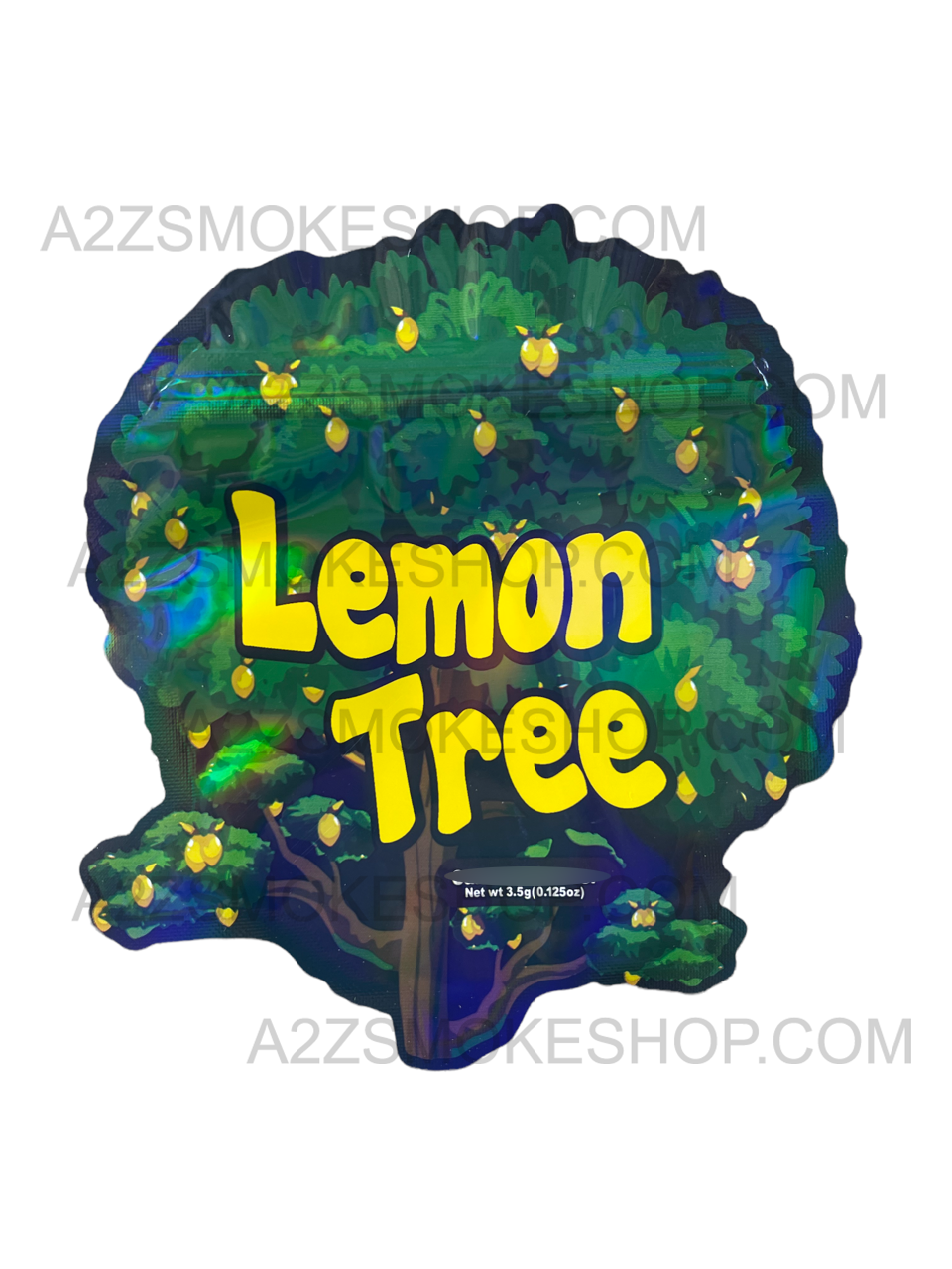 Black Unicorn Lemon Tree cut out Holographic Mylar bag 3.5g