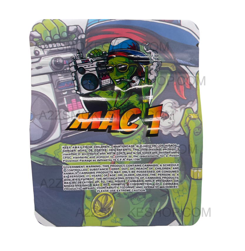 Black Unicorn -Mac 1 Alien Holographic Mylar bag 3.5g  For Flower