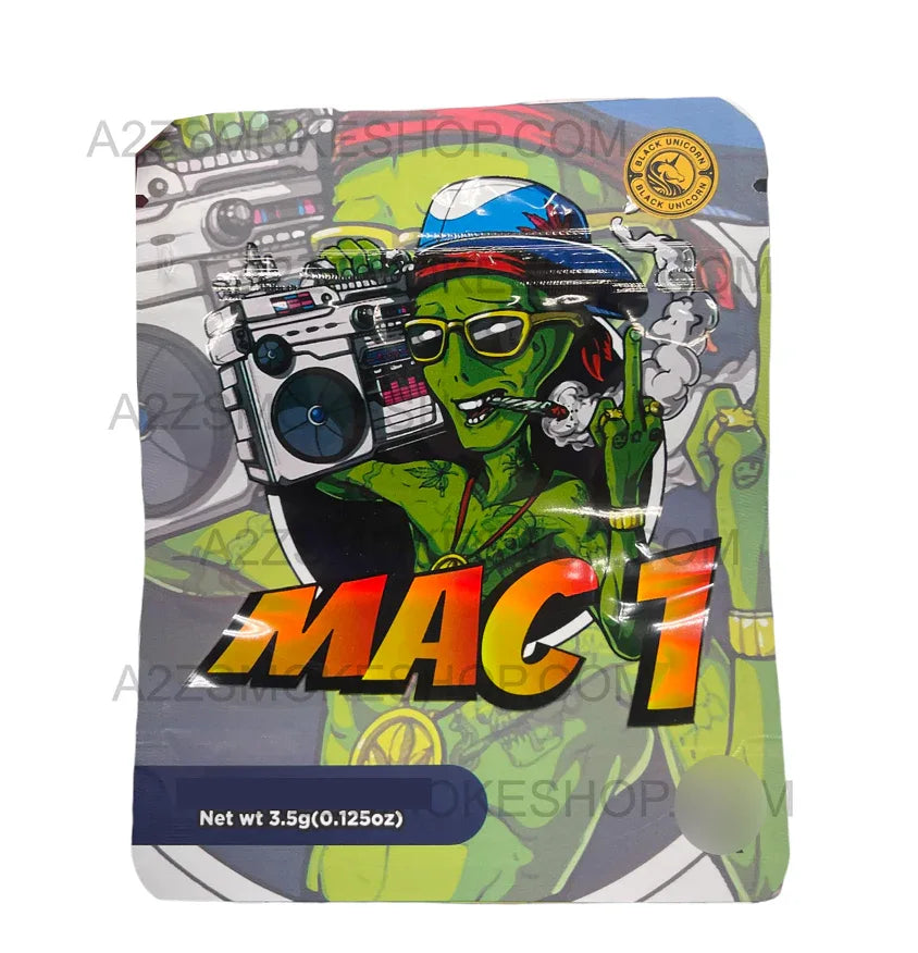 Black Unicorn -Mac 1 Alien Holographic Mylar bag 3.5g For Flower - Black Unicorn Hub