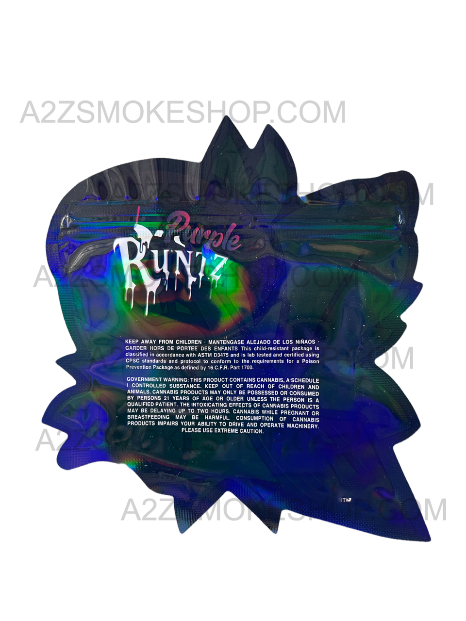 Black Unicorn Purple Runtz cut out Holographic Mylar bag 3.5g