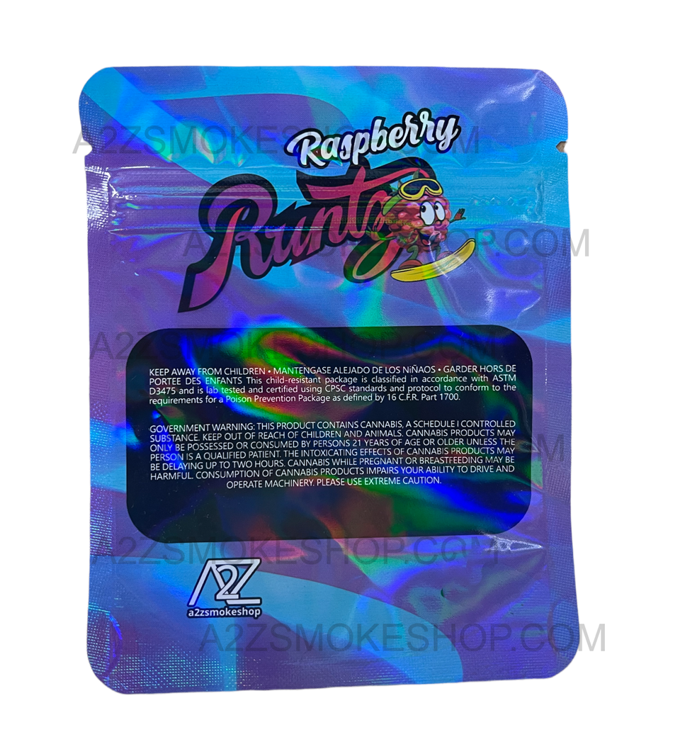 Black Unicorn Raspberry Runtz Holographic Mylar bag 3.5g