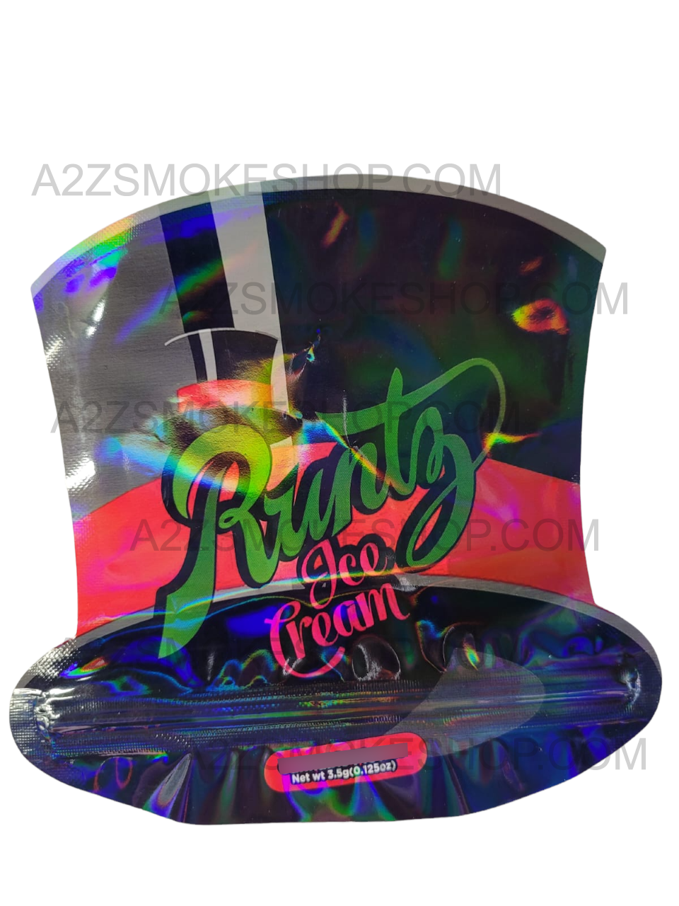 Black Unicorn Runtz Ice Cream cut out Holographic Mylar bag 3.5g