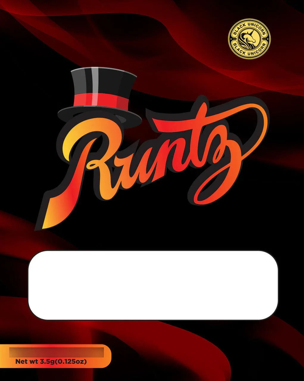 Black Unicorn Mylar bag with Window 3.5G - Black Unicorn Hub