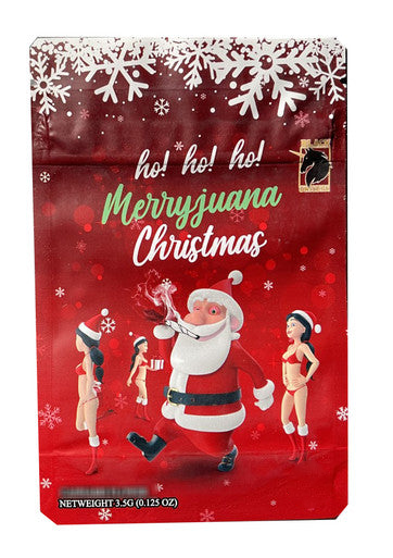 Black Unicorn -Santa Claus HO HO HO Merry Christmas Merry Juana  Mylar bag 3.5g  For Flower