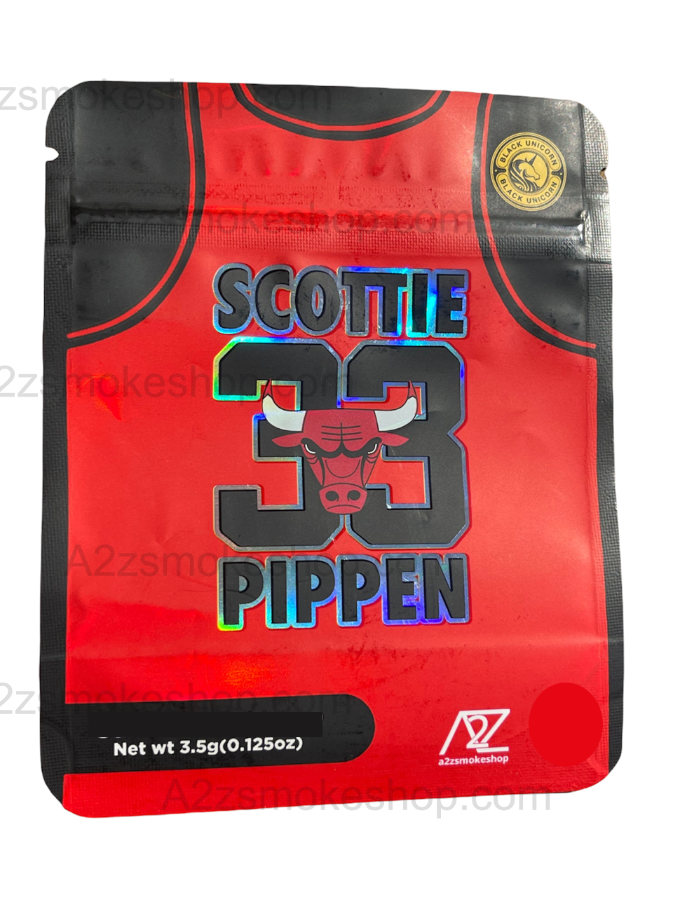 Black Unicorn - Scotti Pippen #33 Bulls Holographic Mylar bag 3.5g