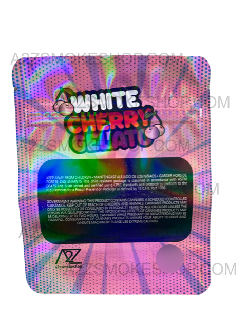 Black Unicorn White Cherry Gelato Holographic Mylar bag 3.5g