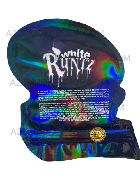 Black Unicorn White cut out Holographic Mylar bag 3.5g - Black Unicorn Hub