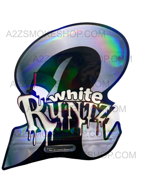 Black Unicorn White Runtz cut out Holographic Mylar bag 3.5g