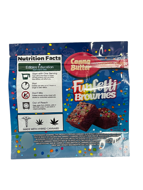Canna Butter Chewy Fudge Brownies 600mg Mylar Bag -Packaging Only