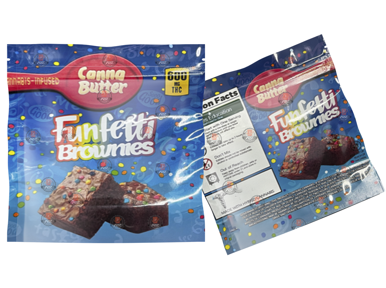 Canna Butter Funfetti Brownies 600mg Mylar Bag -Packaging Only