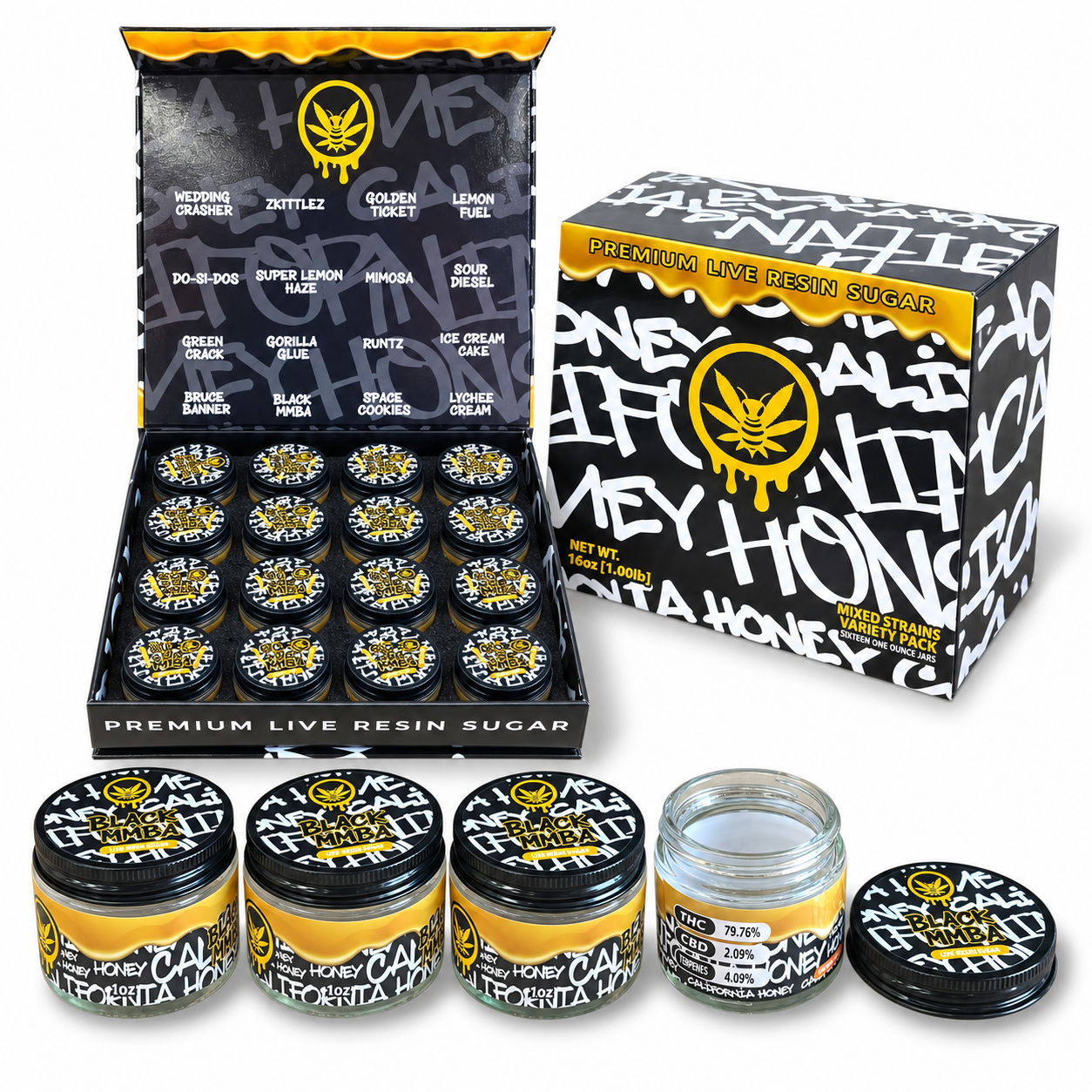 Kaws Rocks Gelato Edition 1 Oz Empty Jars with Display Box – 16-Piece Variety Set (Copy)
