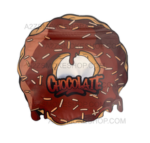 Chocolate Donut cut out Mylar zip lock bag 3.5G