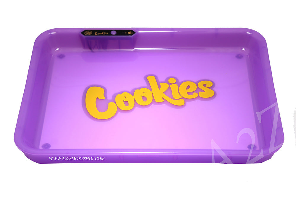 Cookies Bluetooth LED Glow Rolling Tray Lights up Rechargeable - Glossy Finish