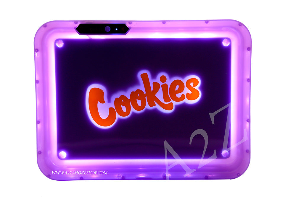 Cookies Bluetooth LED Glow Rolling Tray Lights up Rechargeable - Glossy Finish