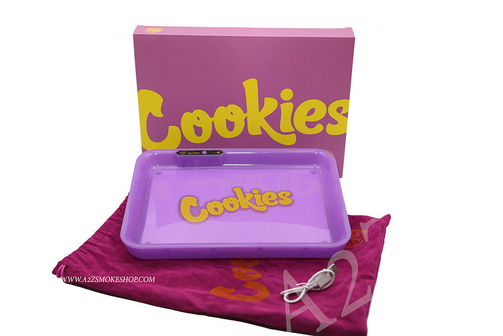 Cookies Bluetooth LED Glow Rolling Tray Lights up Rechargeable - Glossy Finish