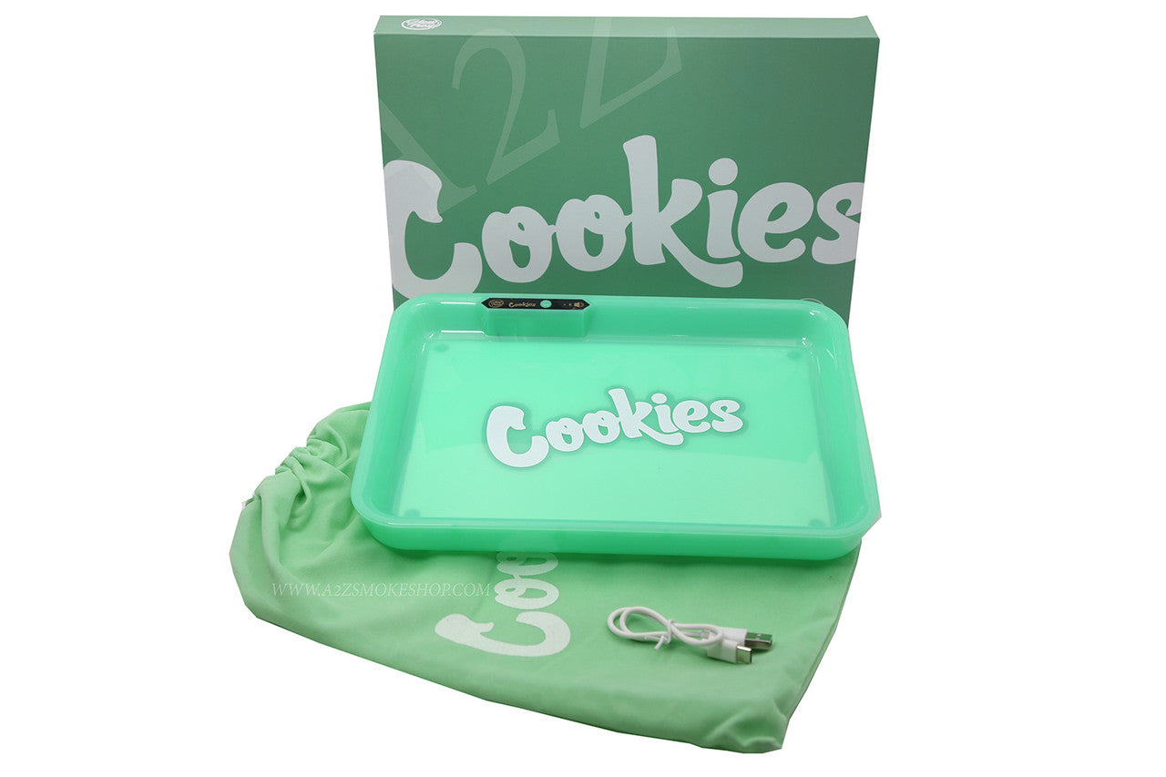 Cookies Bluetooth LED Glow Rolling Tray Lights up Rechargeable - Glossy Finish