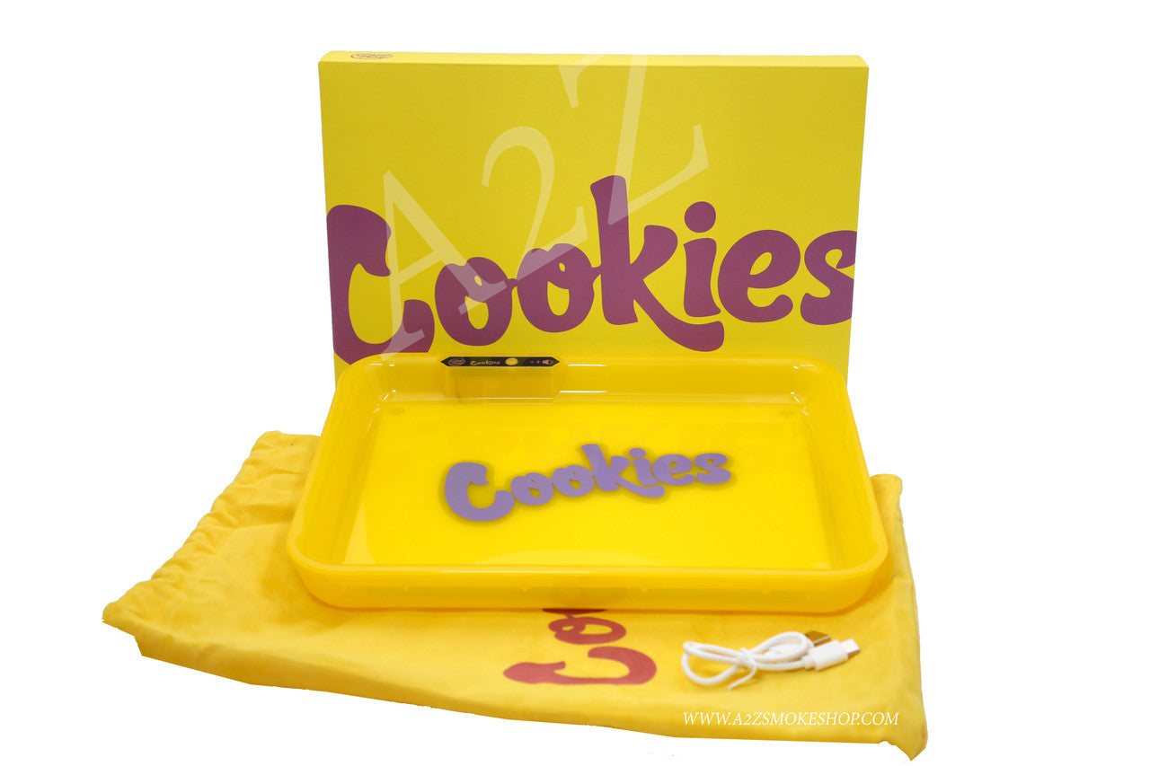 Cookies Bluetooth LED Glow Rolling Tray Lights up Rechargeable - Glossy Finish