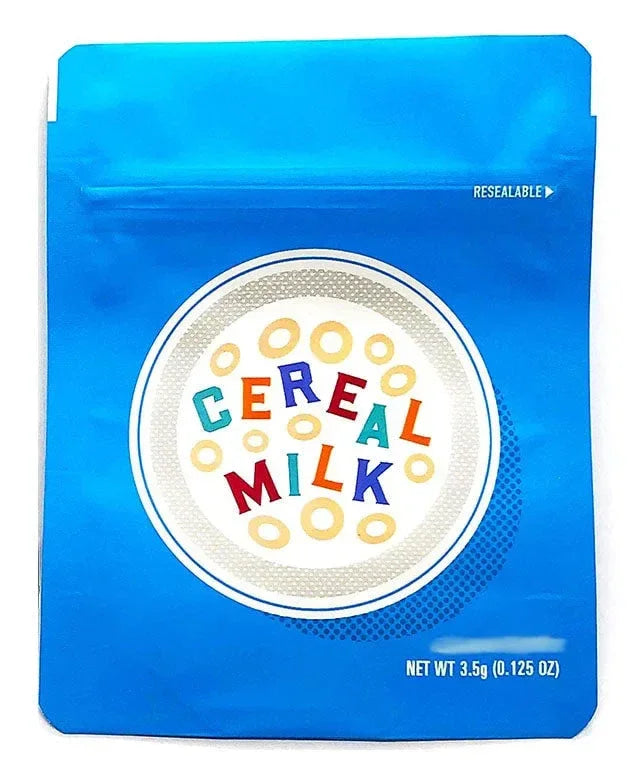 Cookies Cereal Milk Mylar Bags 3.5 Grams Smell Proof Resealable Bags w/ Holographic Authenticity Stickers - Black Unicorn Hub
