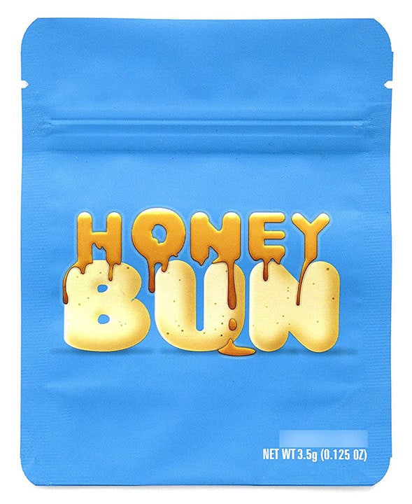 Cookies Honey Bun Mylar Bags 3.5 Grams Smell Proof Resealable Bags w/ Holographic Authenticity Stickers