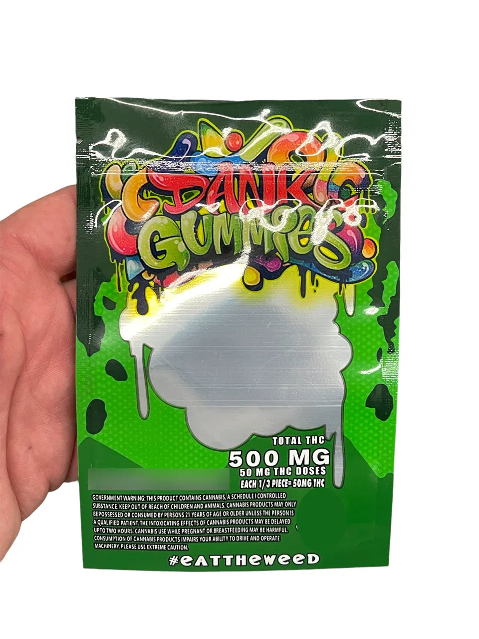 Dank Gummies 500mg Mylar Bag Green-Packaging Only - Black Unicorn Hub