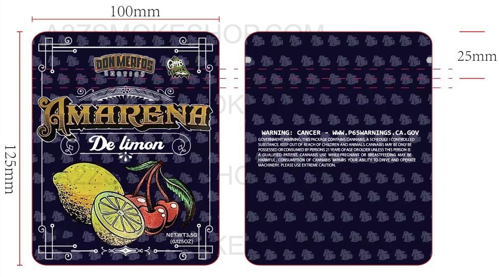 Don Merfos Exotics Amarena De Limon bag  3.5g Mylar bag -Packaging Only -NEW