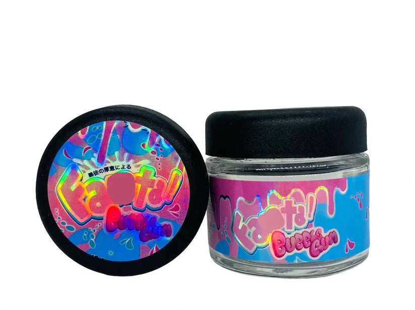 Fanta Bubblegum 3.5g Glass Jars with Holographic Stickers Child Resistant jar