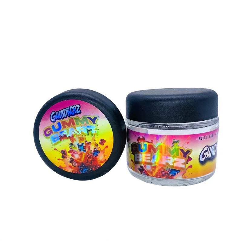 Gummy Bearz Sprinkelz 3.5g Glass Jars with Holographic Stickers Child Resistant jar