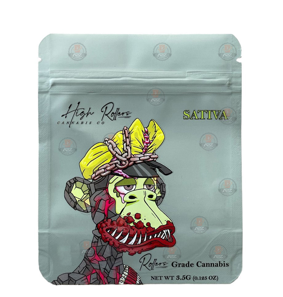 High Rollers Mylar bag 3.5g Holographic Sativa