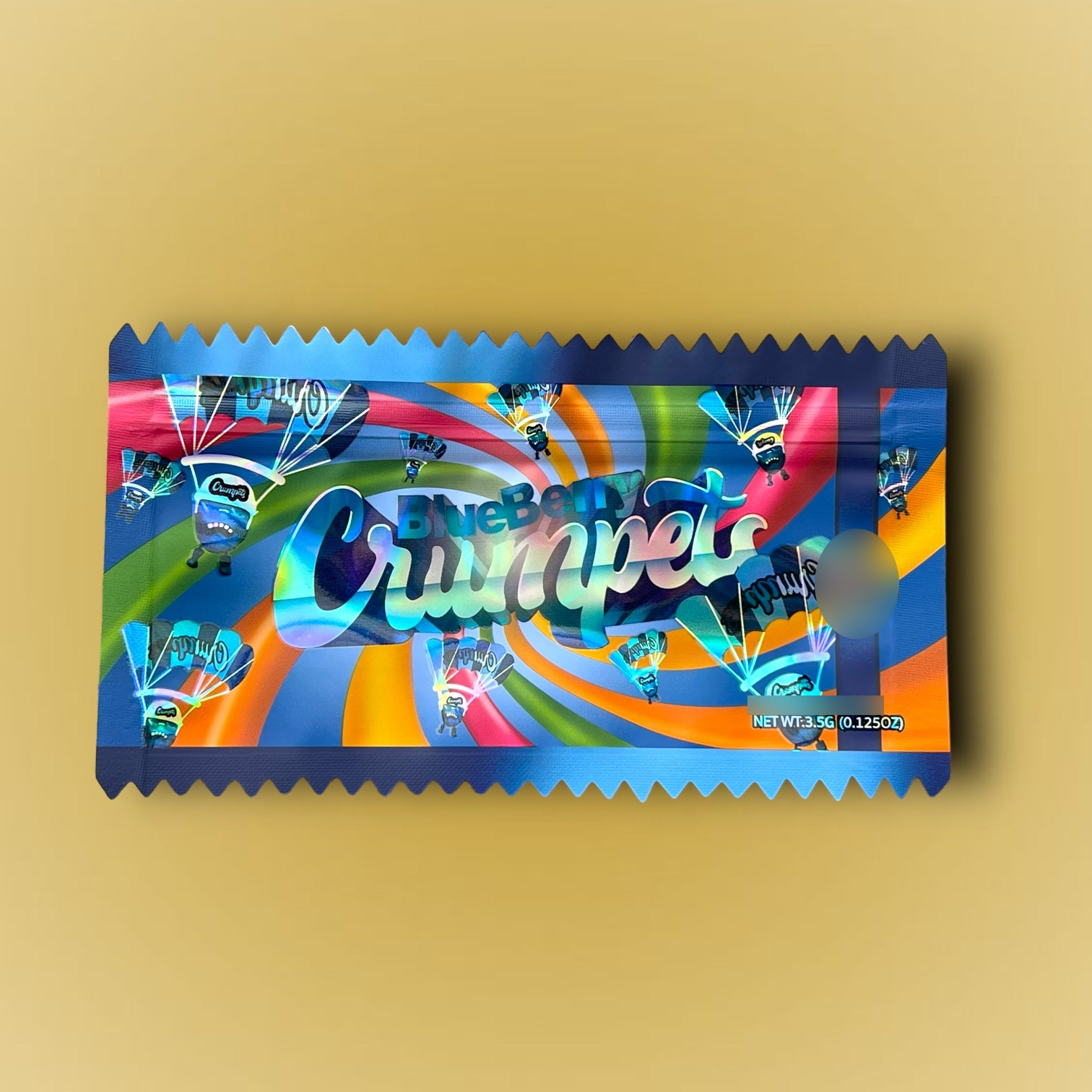 Blueberry Crumpet 3.5G Mylar Bag Holographic- Packaging Only